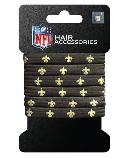 NFL New Orleans Saints Football Team Official 6-Pieces Ponytail Hair Tie Set