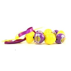 NBA Los Angeles Lakers Basketball Go Nuts Kukui Nut Lei Bracelet Purple/Yellow
