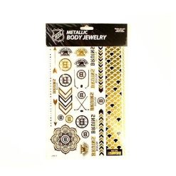 2pk NHL Boston Bruins Hockey - Team Logo 2Pack Set Temp Foil Body Tattoo 6"x10"