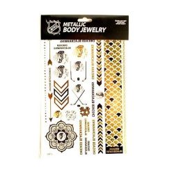 2pk NHL Chicago Blackhawks Hockey Temp Foil Tattoos Metallic Body Jewelry 2Pack