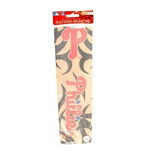 2pk MLB Philadelphia Phillies Baseball Official Youth Size Arm Tattoo Sleeve