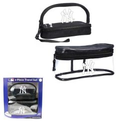 MLB New York Yankees Baseball Official Licensed Merch 2-Piece Clear Travel Bags