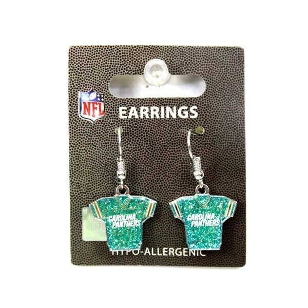 NFL Carolina Panthers Football Team Official Bling Jersey Style Dangle Earrings
