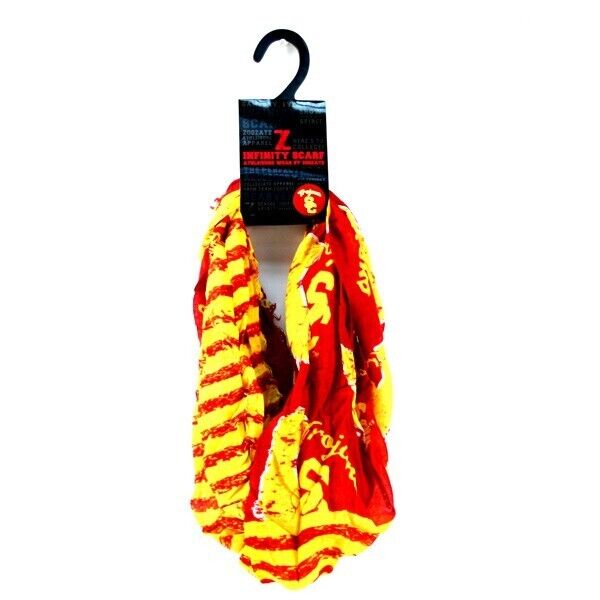 NCAA USC Trojans Official Team Merch Series1 Striped Pride Style Infinity Scarf