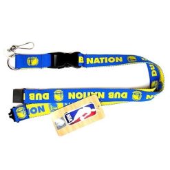NBA Golden State Warriors Dub Nation Basketball 2-Tone Clip-On Holder Lanyard