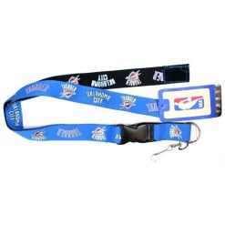 NBA Oklahoma City Thunder Basketball 2-Tone Easy Hook & Loop Lanyard Blue/Black