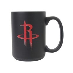 NBA Houston Rockets Basketball Official Merch 15oz Ceramic Solid Matte Black Mug