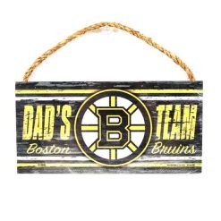 NHL Boston Bruins Hockey Official Fan Gear 10"x5" Dads Style Wooden Sign Board
