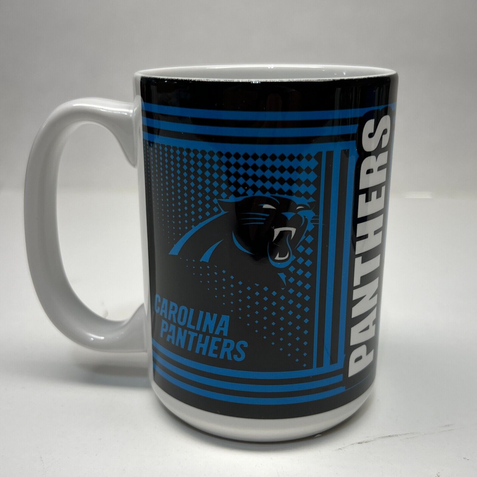 Carolina Panthers Coffee Mug 15oz Hero Style Ceramic Cup NFL Official Merch